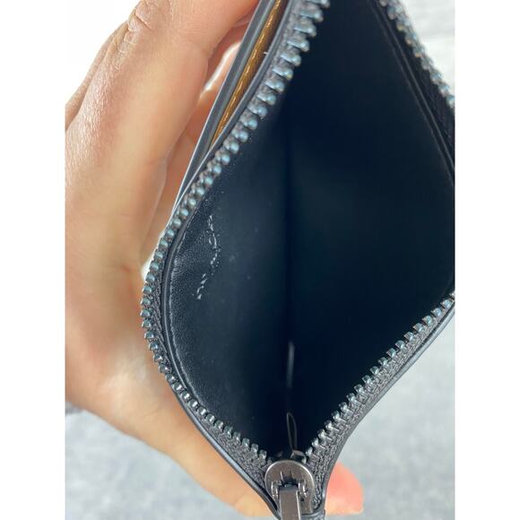 COACH CR407 Zip Card Case Colorblock Signature Wallet Charcoal/SaddleChk - Picture 7 of 10